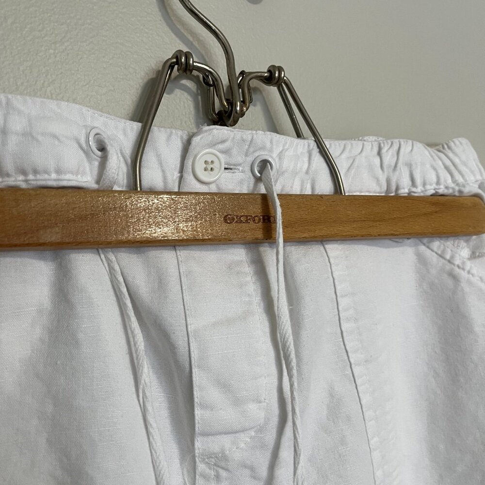 NY & Company White Linen Cotton Blend Drawstring Pants Size XL - Picture 4 of 8